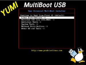 USB ile Yükleme için Tavsiye - yumi USB bootable 