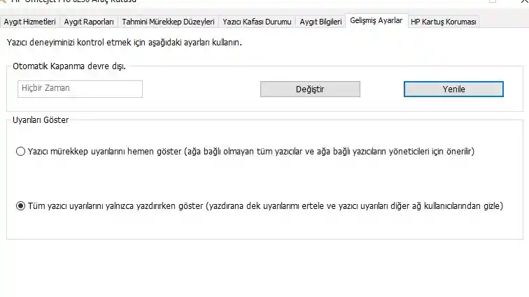 Hp Yazıcı Kartuş Çipi Devre dışı bırakmak